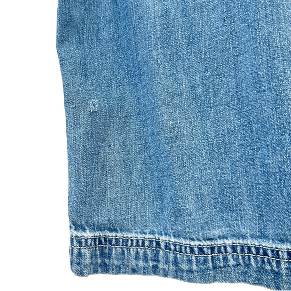 80s 90s Vintage GAP Light Medium Wash Blue Sleeveless Cropped Denim Overalls - Picture 6 of 9